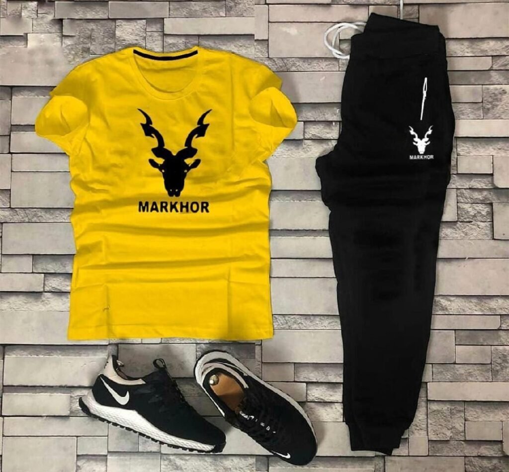 Men’s Cotton Track Suit Yellow Black Medium to XL