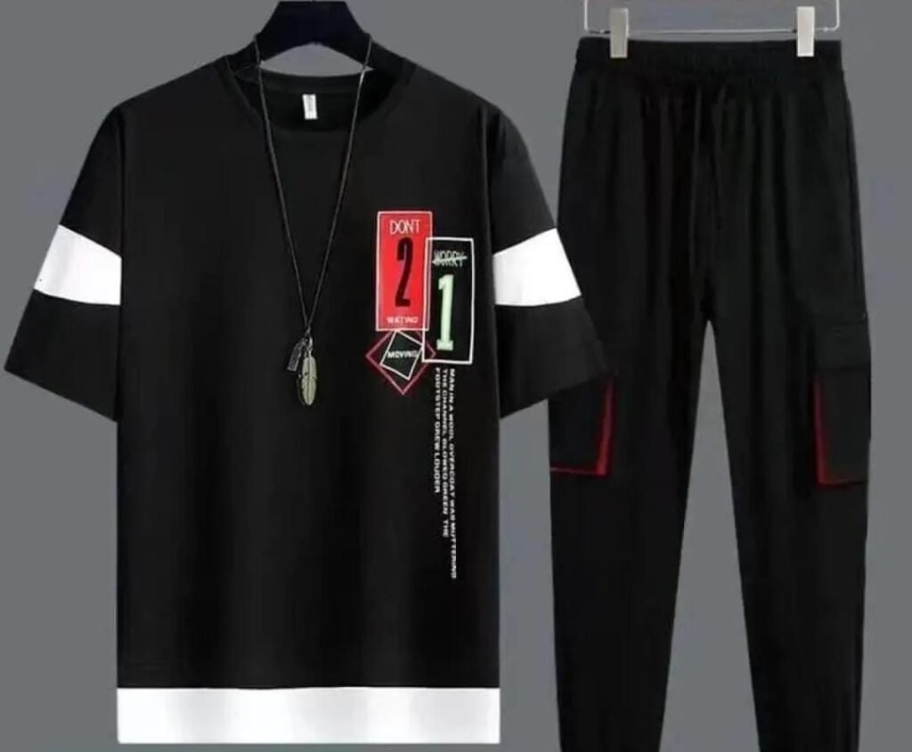Men’s Black Graphic Track Suit Micro Interlock Pakistan