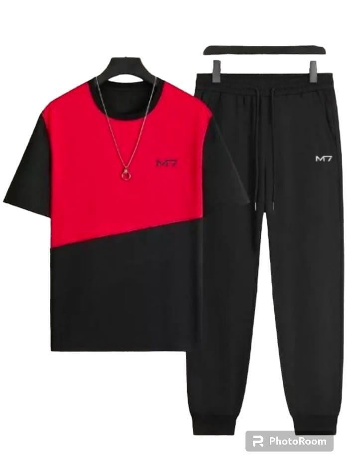 2-Piece Track Suit Red Black Polyester Pakistan